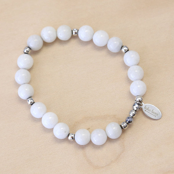 The Snow -  White Jade Bracelet