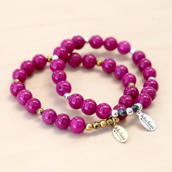 The Karena - Fuschia Jade Bracelet