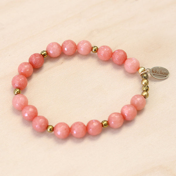 The Lydia - Coral Jade Bracelet