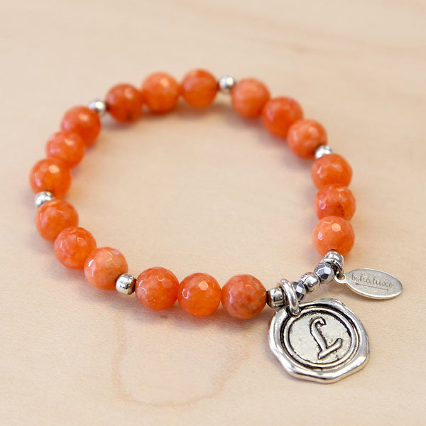 The Savannah - Orange Jade Bracelet