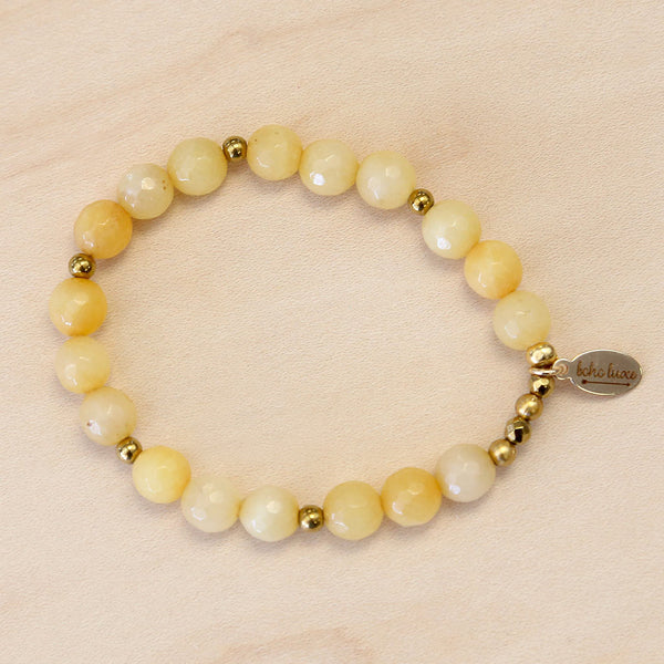 The Phoebe - Yellow Jade Bracelet